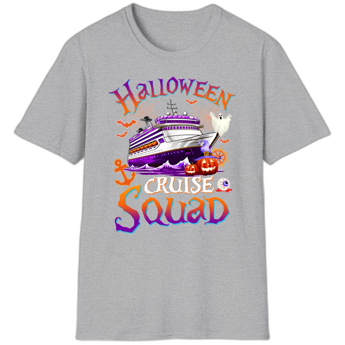 Halloween Cruise Squad T-Shirt in Sport Grey
