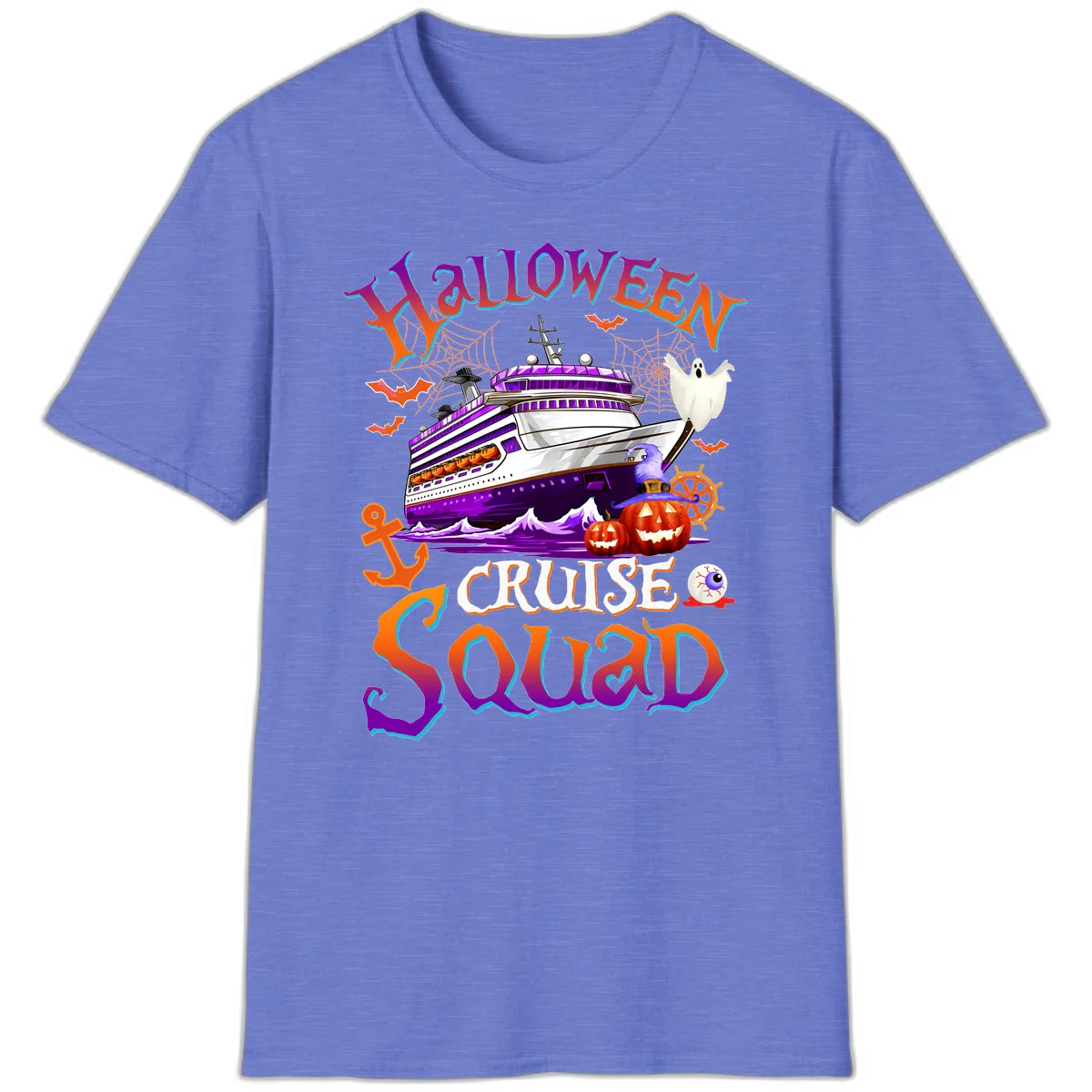 Halloween Cruise Squad T-Shirt in Heather Royal