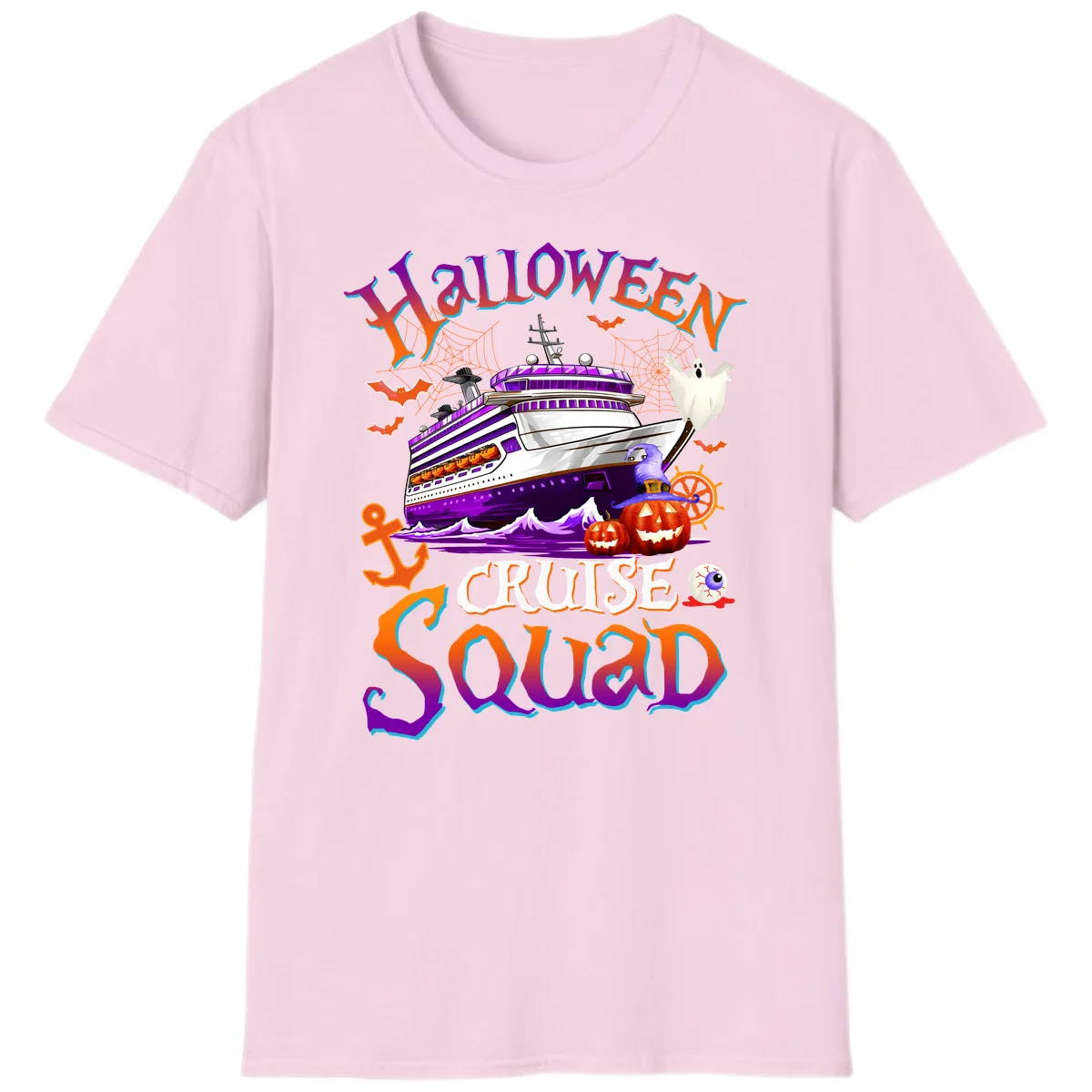 Halloween Cruise Squad T-Shirt in Light Pink