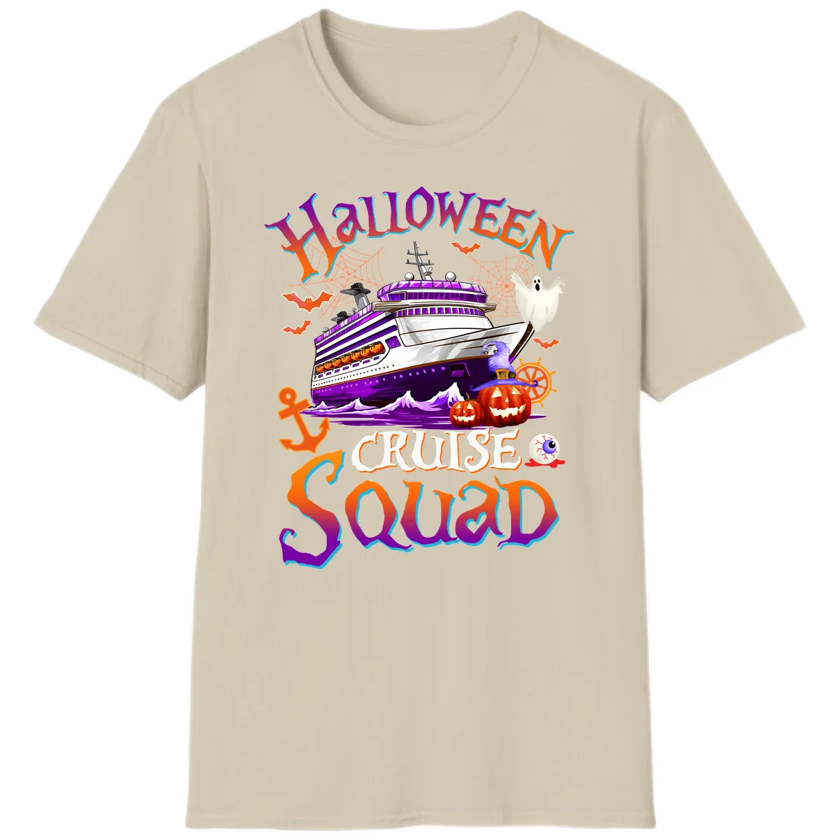 Halloween Cruise Squad T-Shirt in Sand