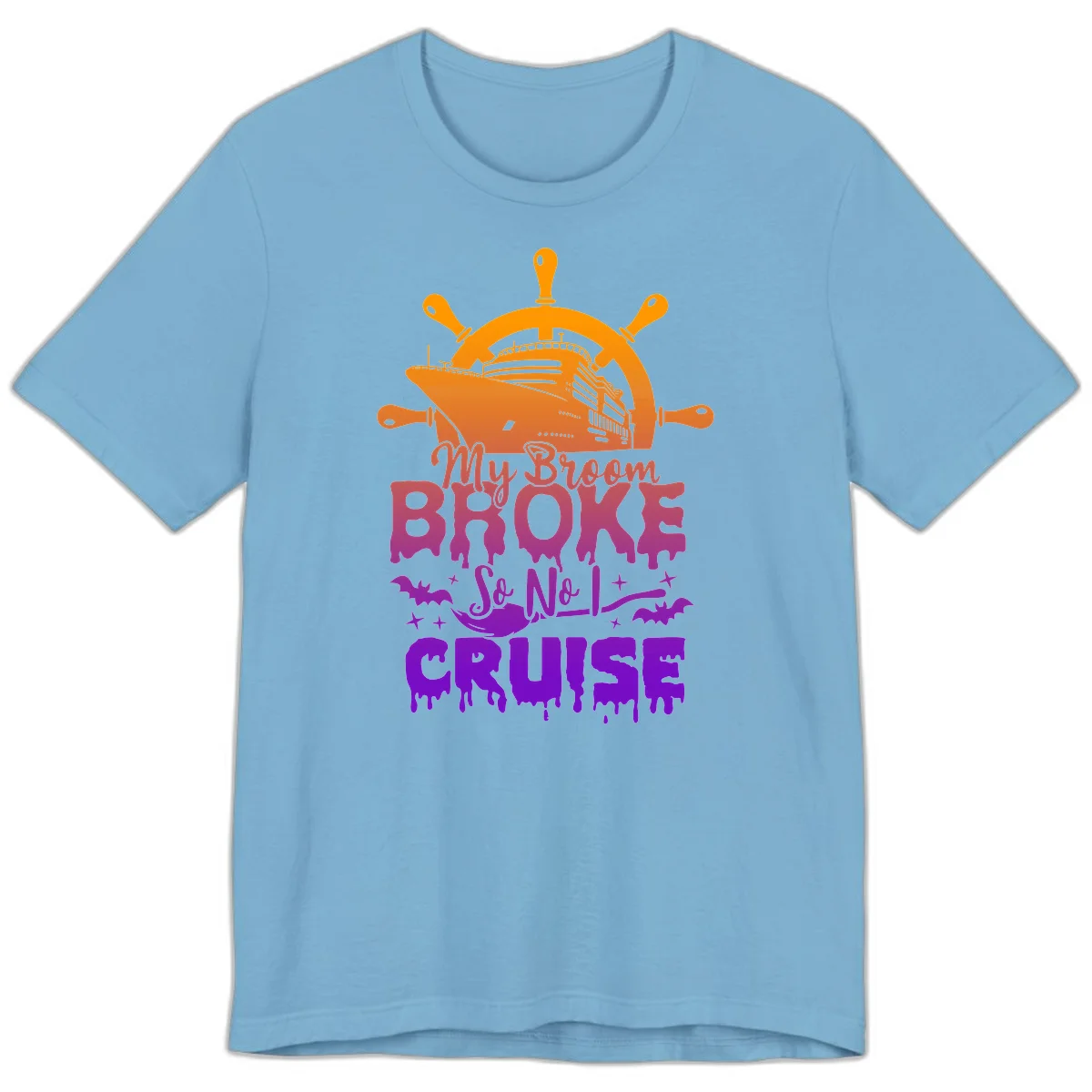 My Broom So No I Cruise Premium T-Shirt in Ocean Blue