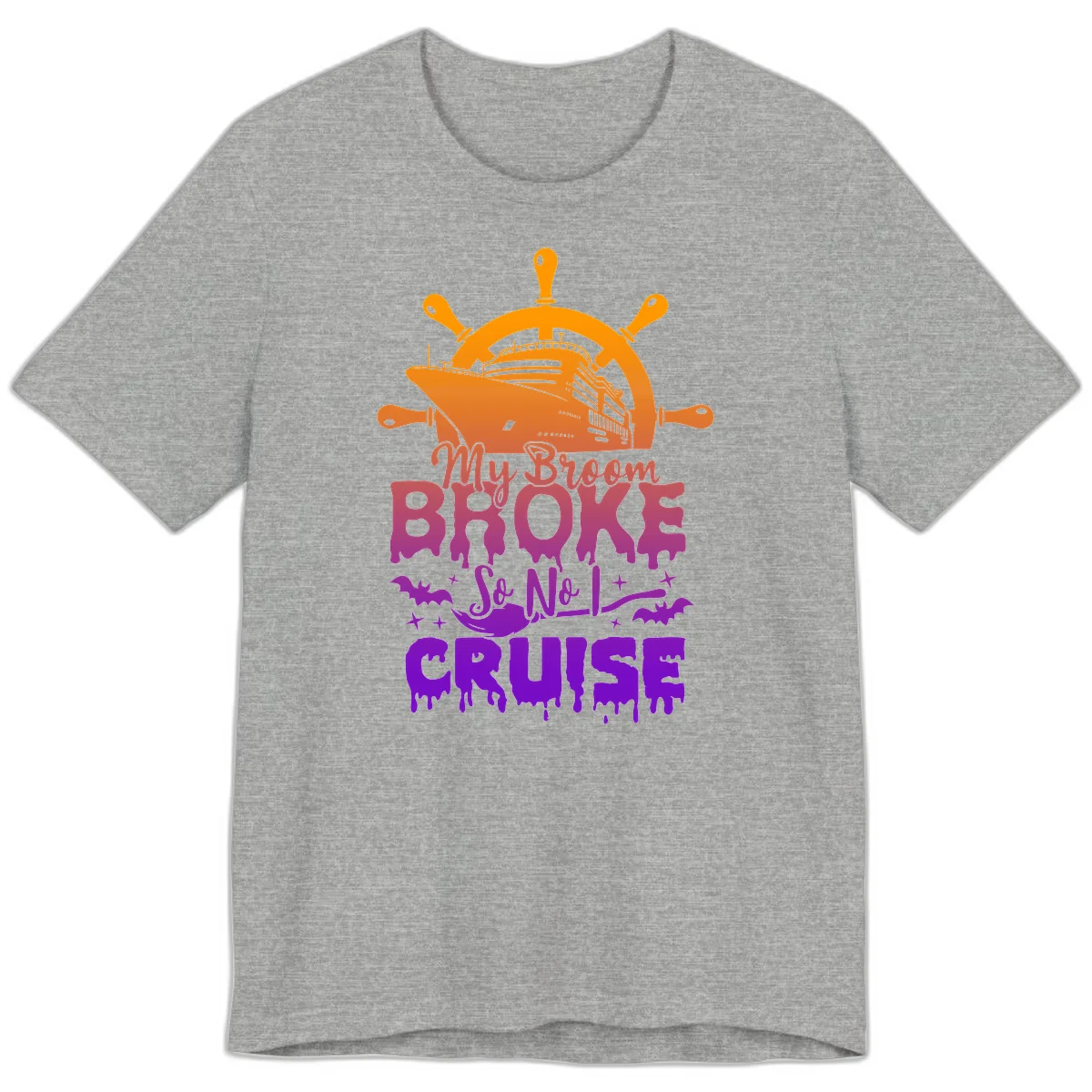 My Broom So No I Cruise Premium T-Shirt in Athletic Heather