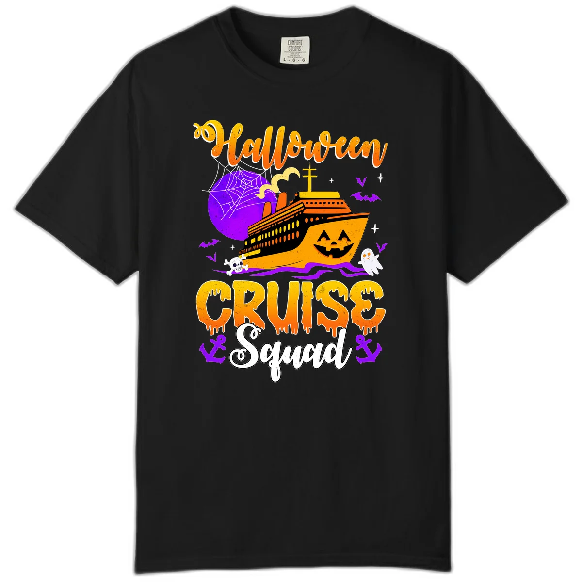Halloween Cruise Squad Comfort Color Tee in Black