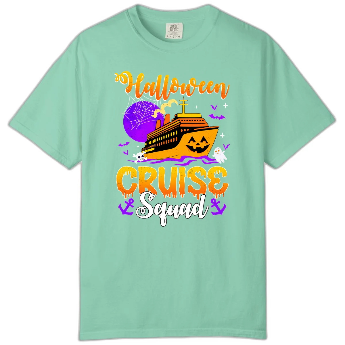 Halloween Cruise Squad Comfort Color Tee in Island Reef