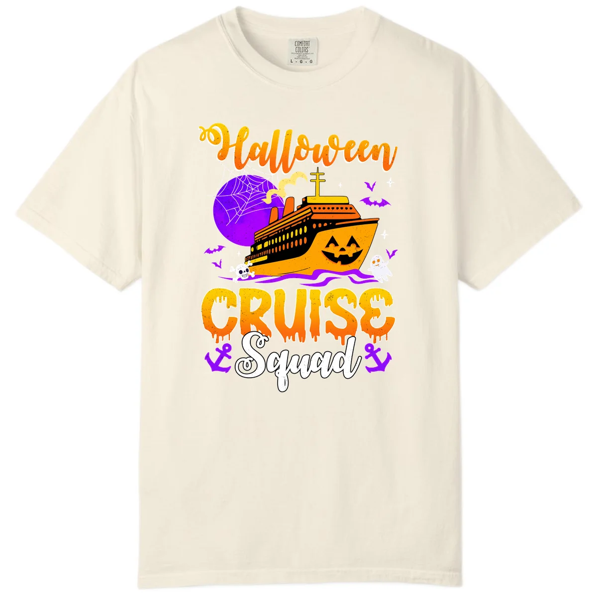 Halloween Cruise Squad Comfort Color Tee in Ivory