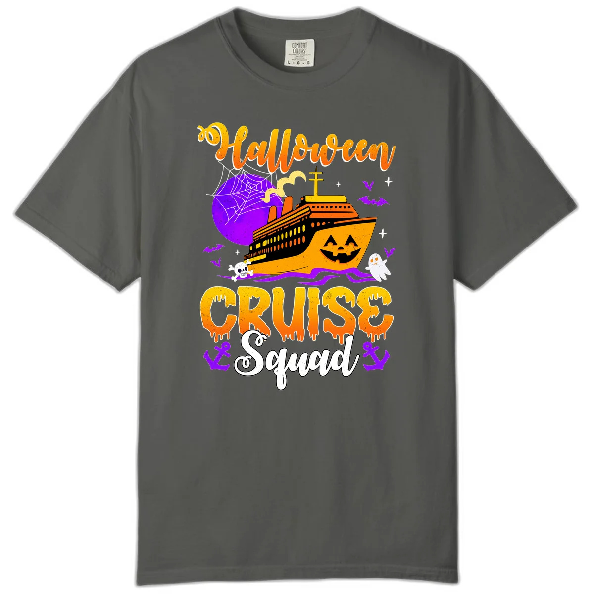 Halloween Cruise Squad Comfort Color Tee in Pepper