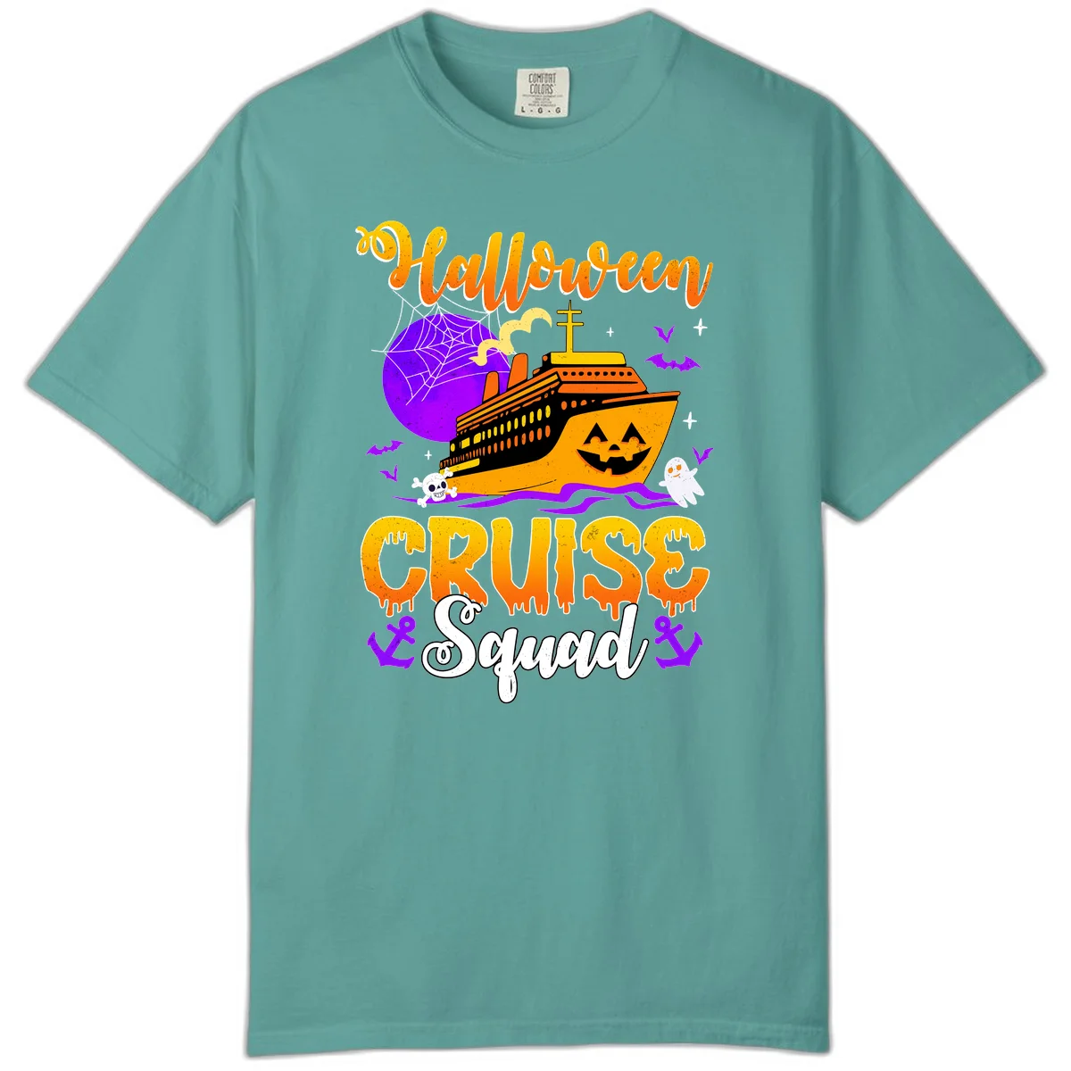 Halloween Cruise Squad Comfort Color Tee in Seafoam