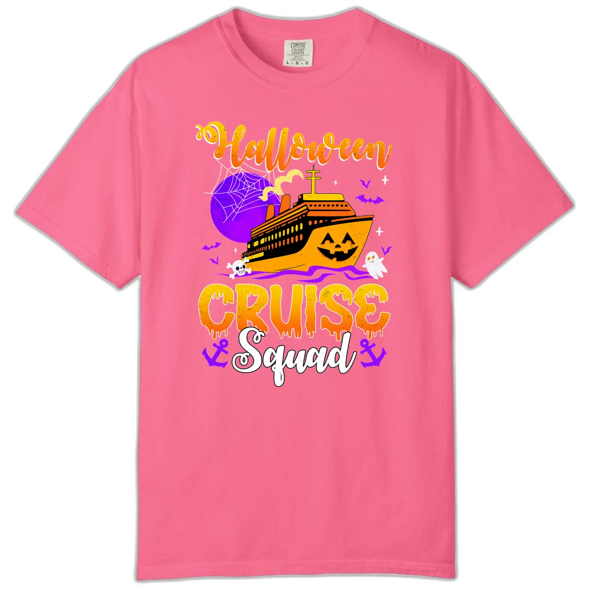 Halloween Cruise Squad Comfort Color Tee in Crunchberry