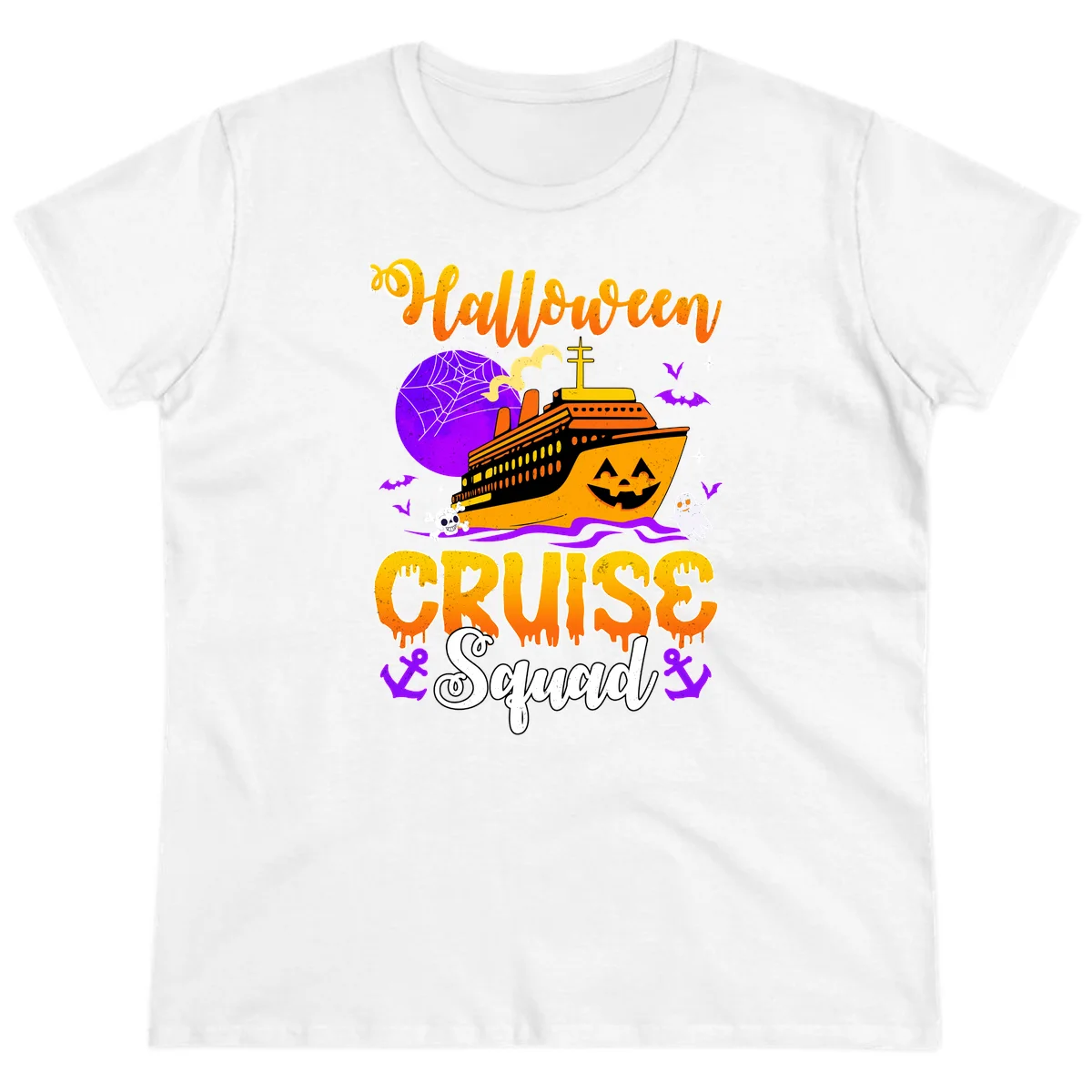 Halloween Cruise Squad Ladies Tee in White