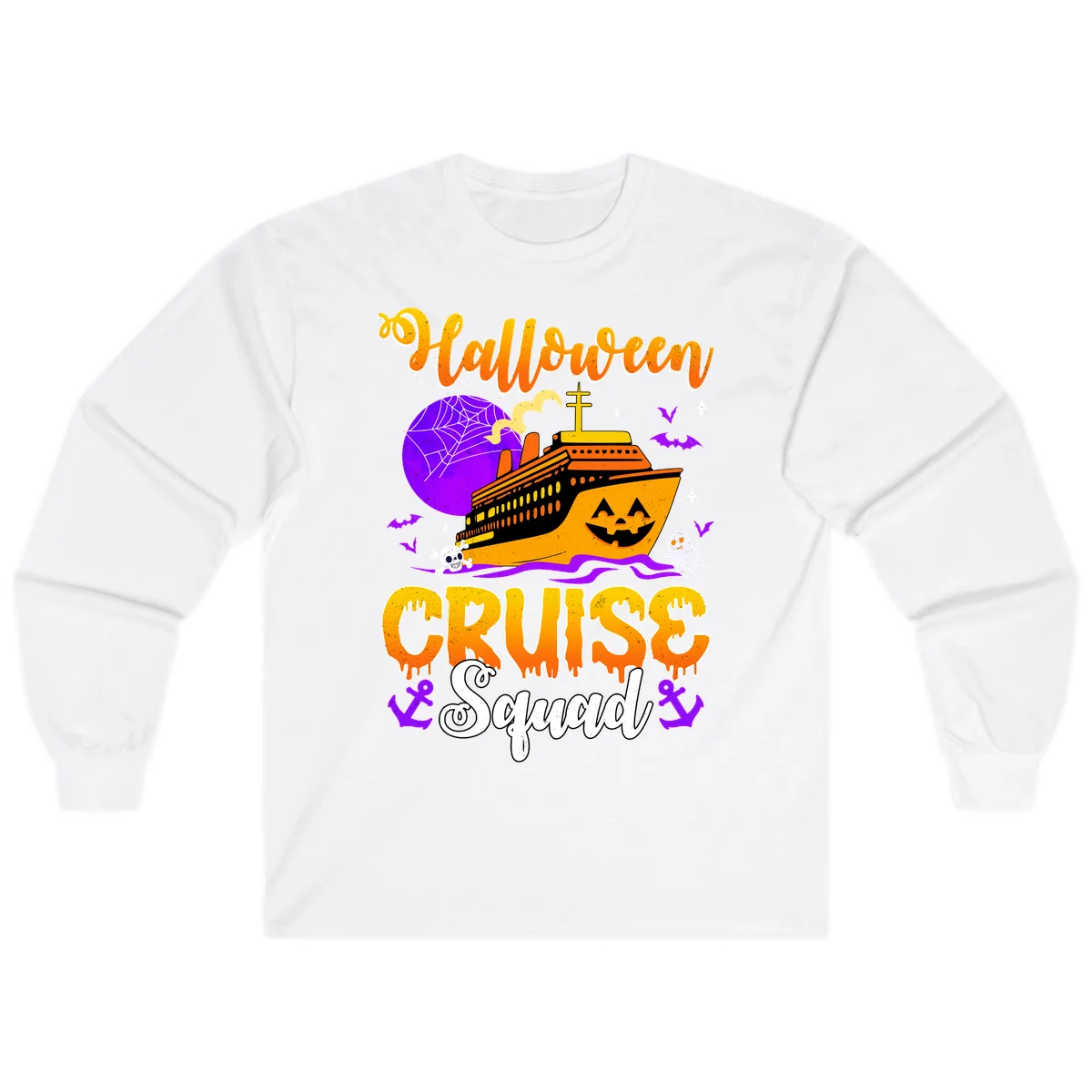 Halloween Cruise Squad Long Sleeve in White