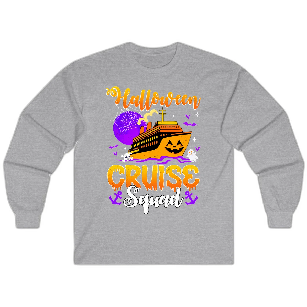 Halloween Cruise Squad Long Sleeve in Sport Grey