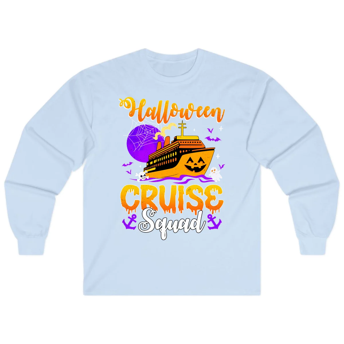 Halloween Cruise Squad Long Sleeve in Light Blue