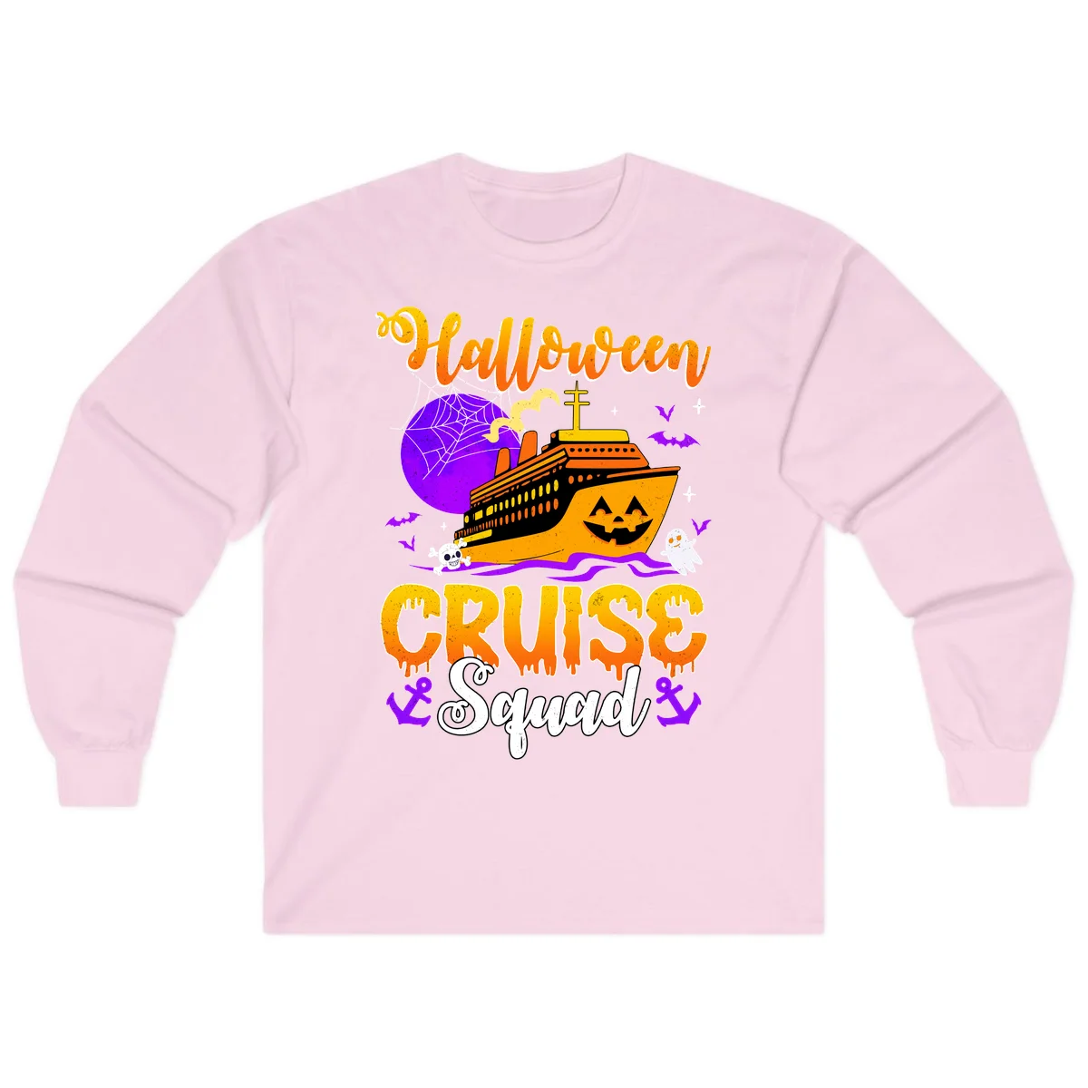 Halloween Cruise Squad Long Sleeve in Light Pink