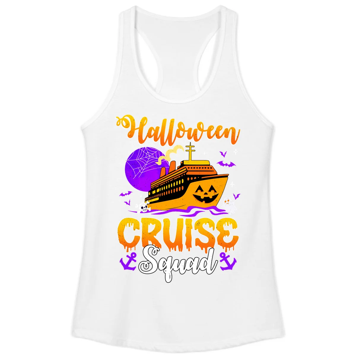 Halloween Cruise Squad Ladies Tank in White