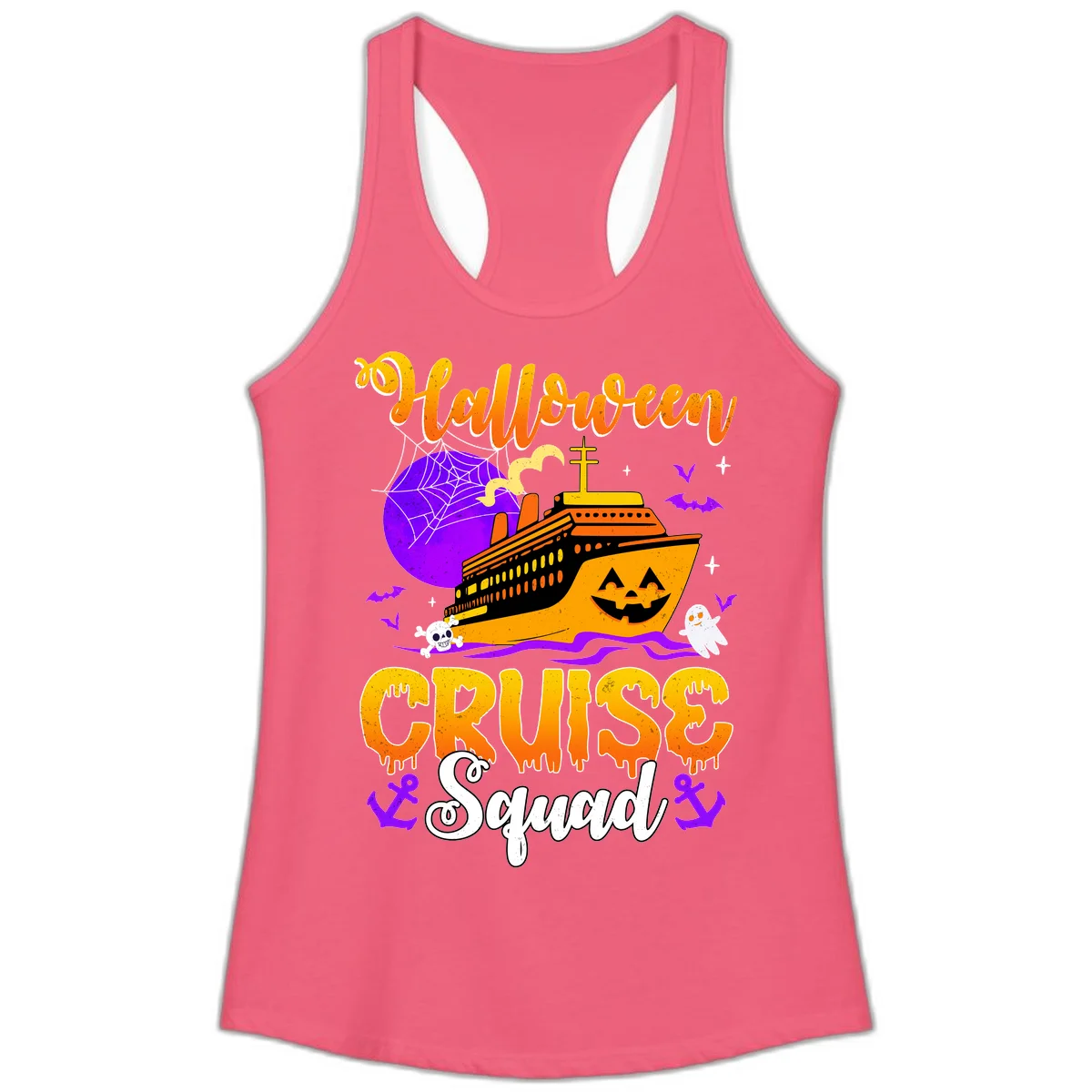 Halloween Cruise Squad Ladies Tank in Hot Pink