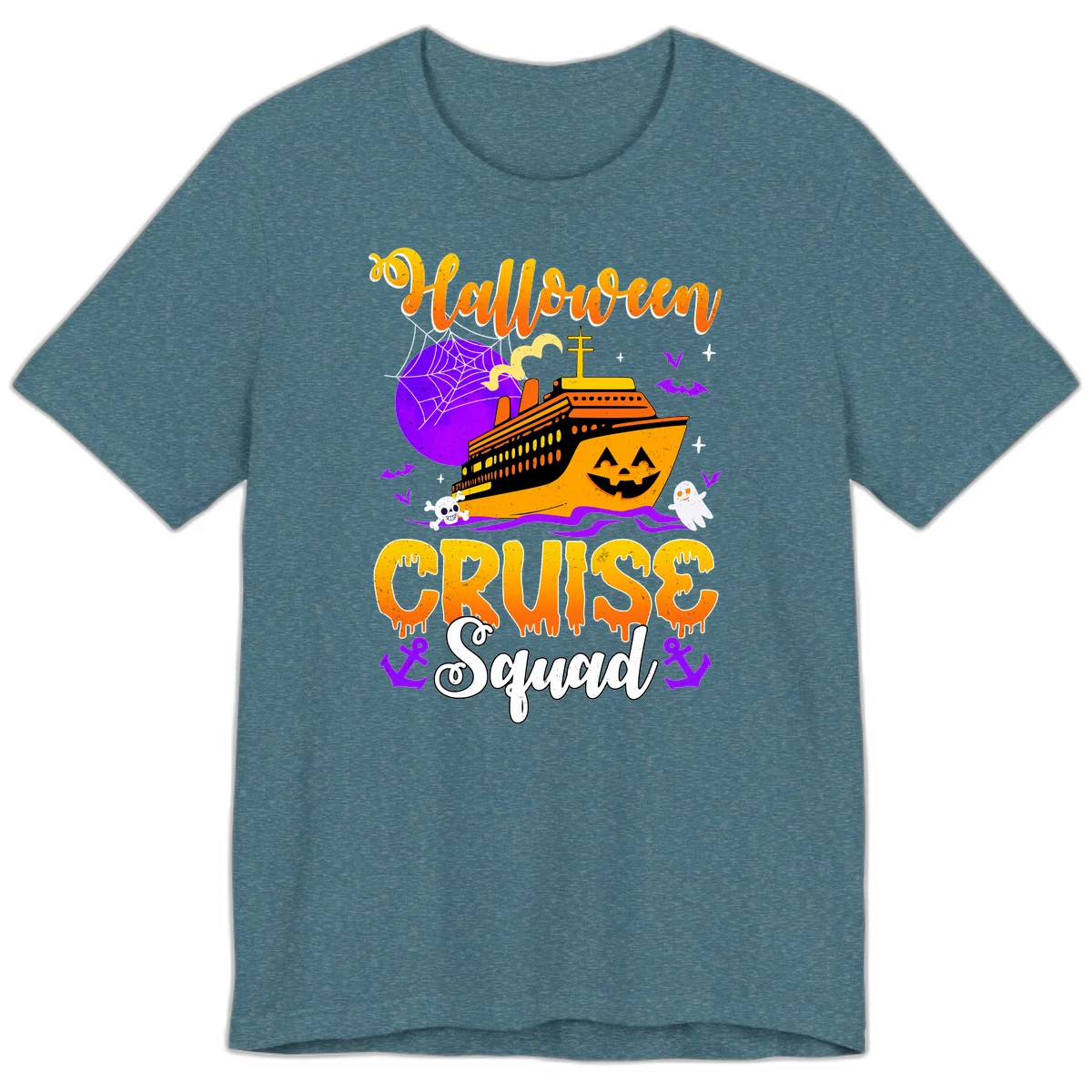 Halloween Cruise Squad Premium T-Shirt in Heather Deep Teal