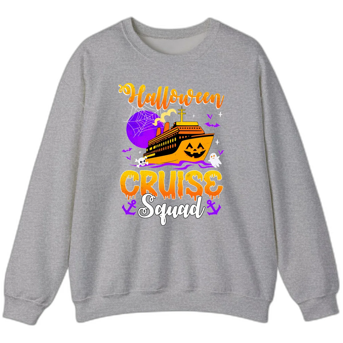 Halloween Cruise Squad Sweatshirt in Sport Grey