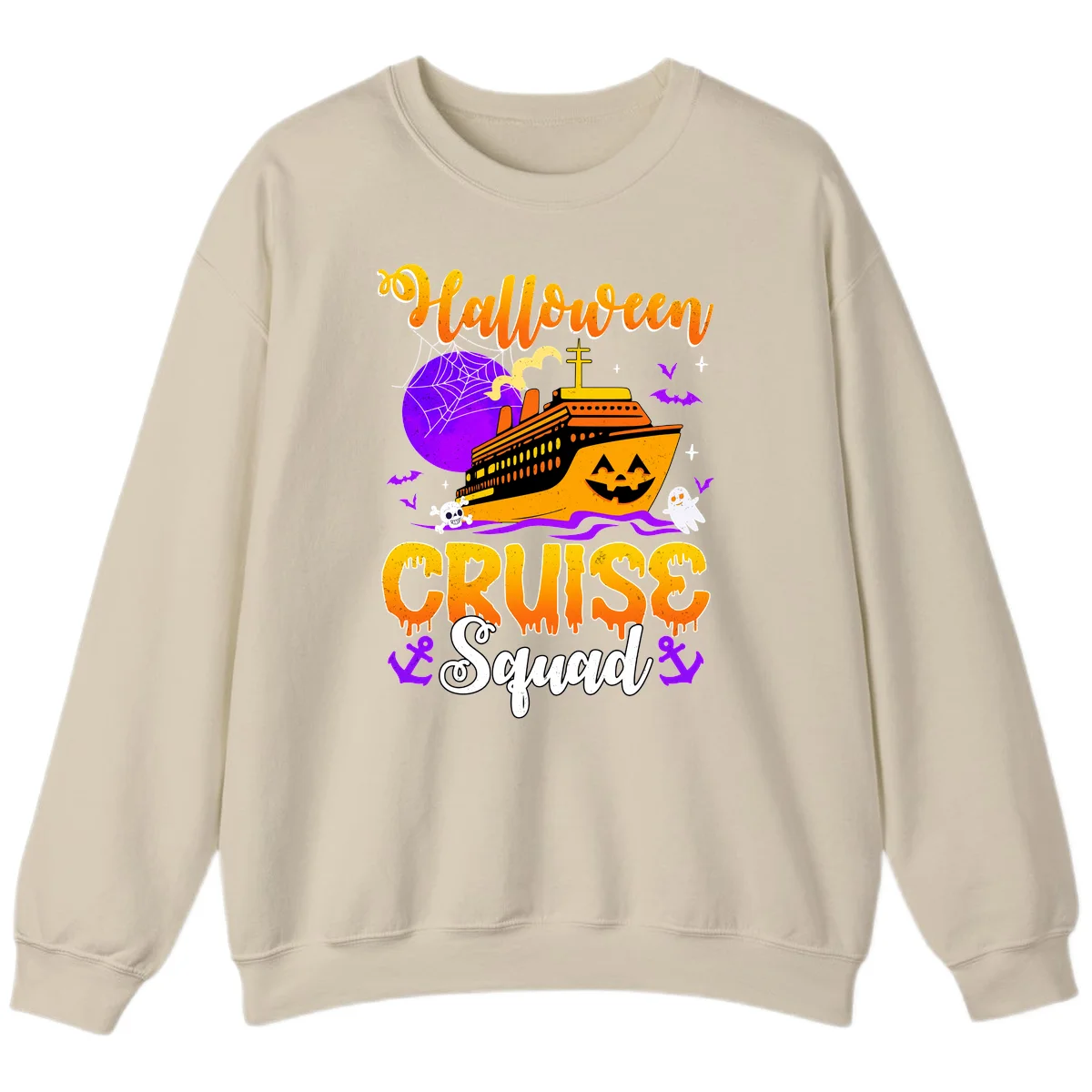 Halloween Cruise Squad Sweatshirt in Sand