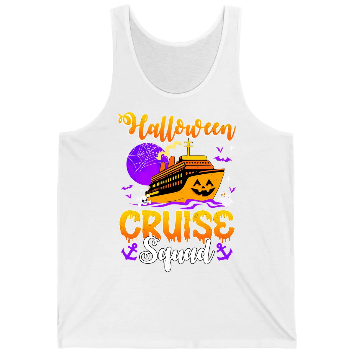 Halloween Cruise Squad Tank in White