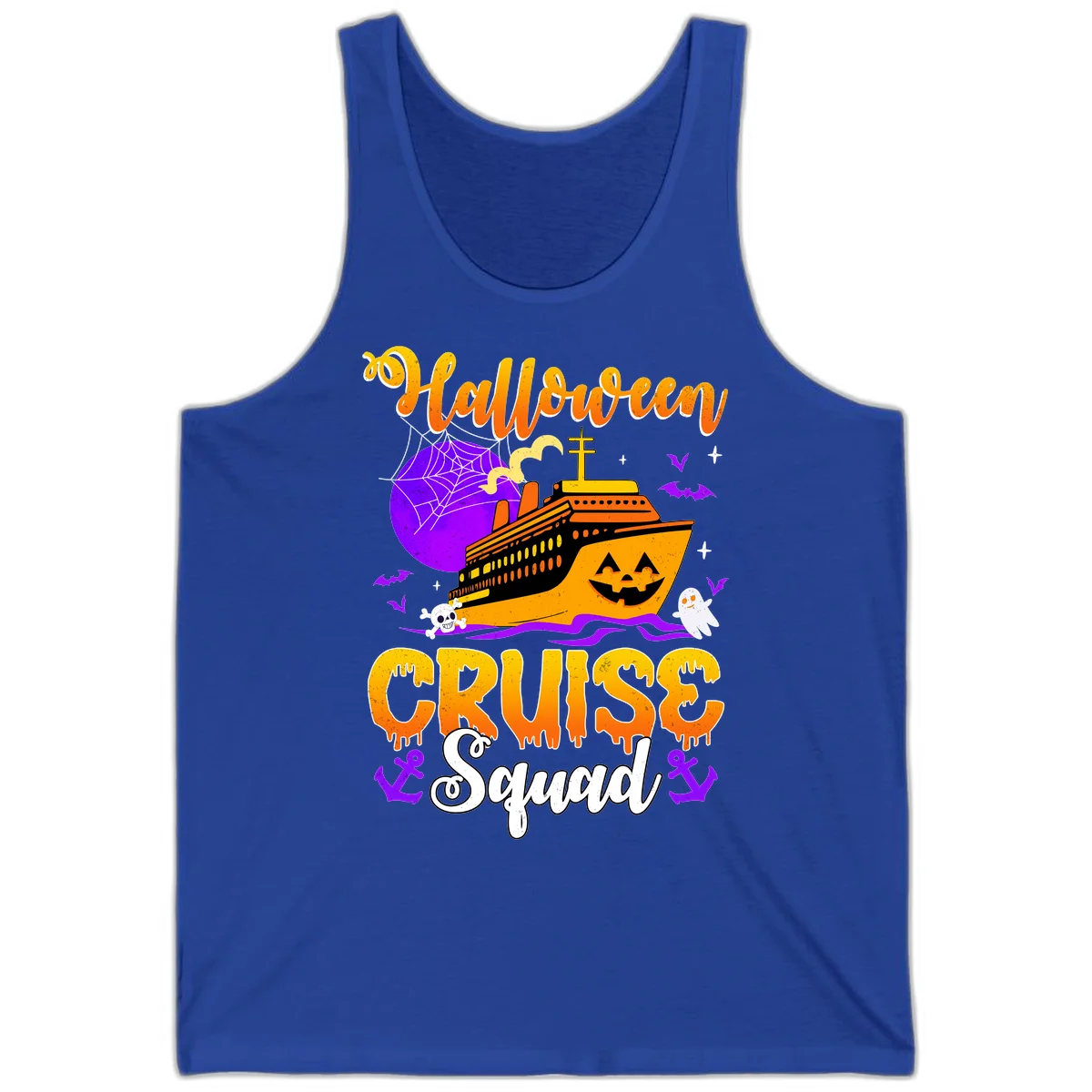 Halloween Cruise Squad Tank in True Royal