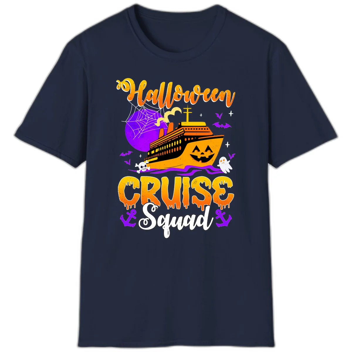 Halloween Cruise Squad T-Shirt in Navy
