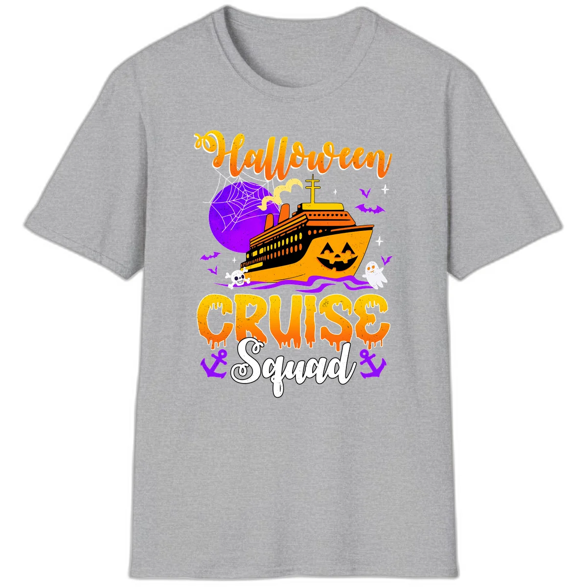 Halloween Cruise Squad T-Shirt in Sport Grey