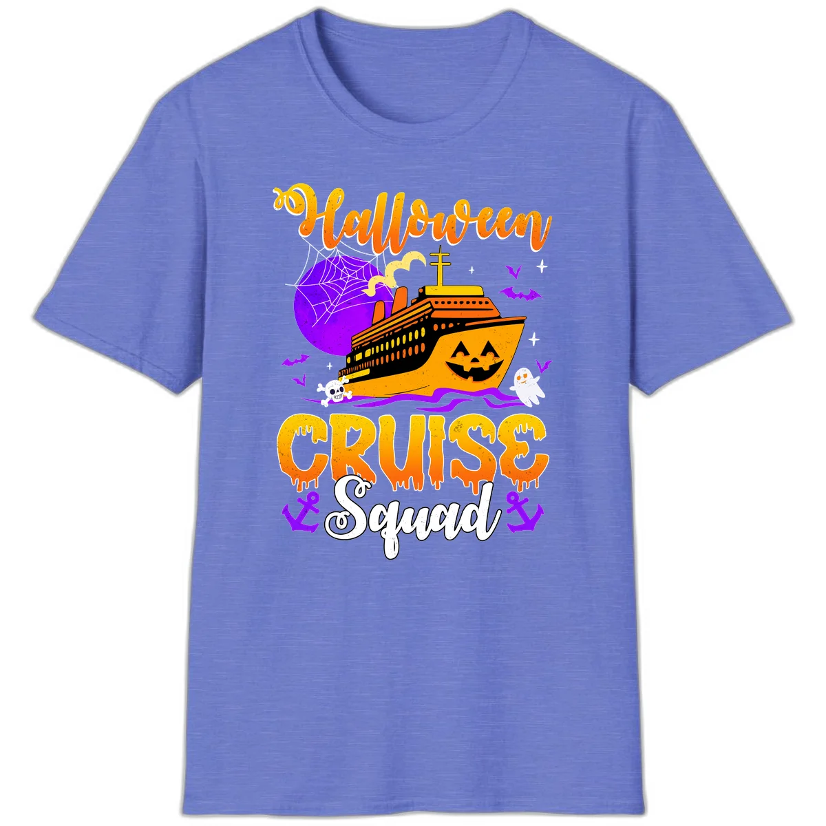 Halloween Cruise Squad T-Shirt in Heather Royal