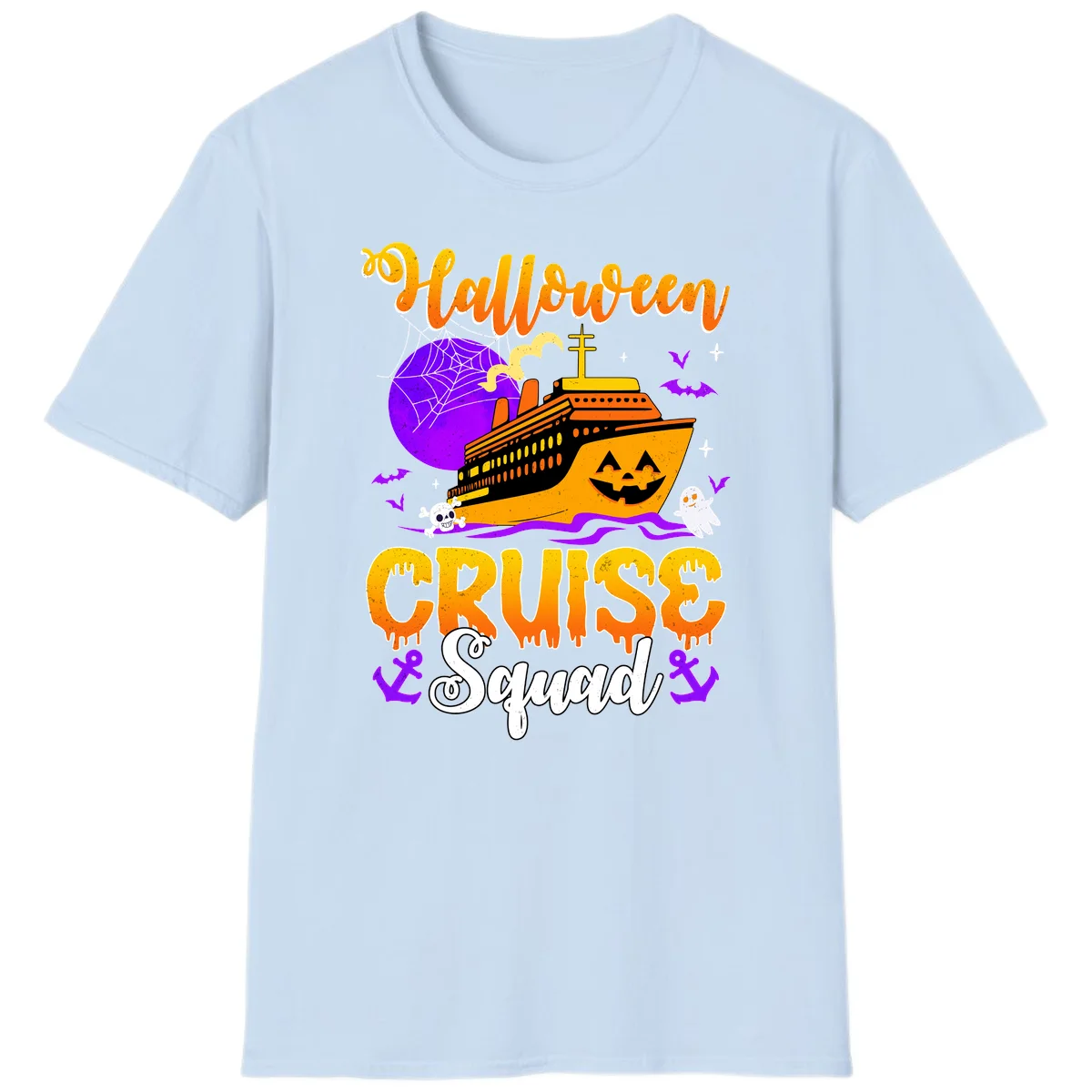 Halloween Cruise Squad T-Shirt in Light Blue