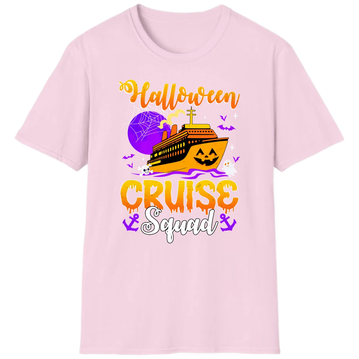 Halloween Cruise Squad T-Shirt in Light Pink