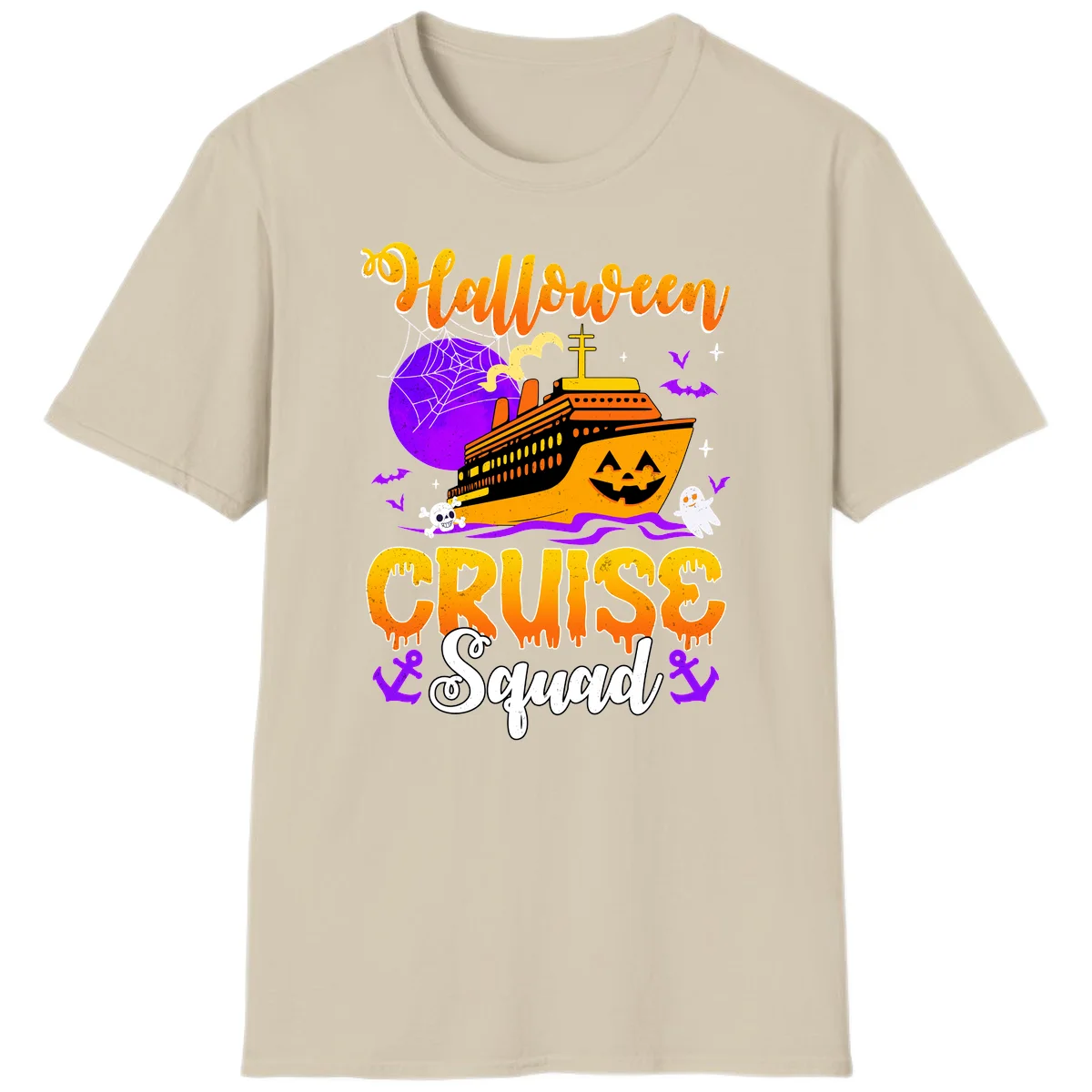 Halloween Cruise Squad T-Shirt in Sand