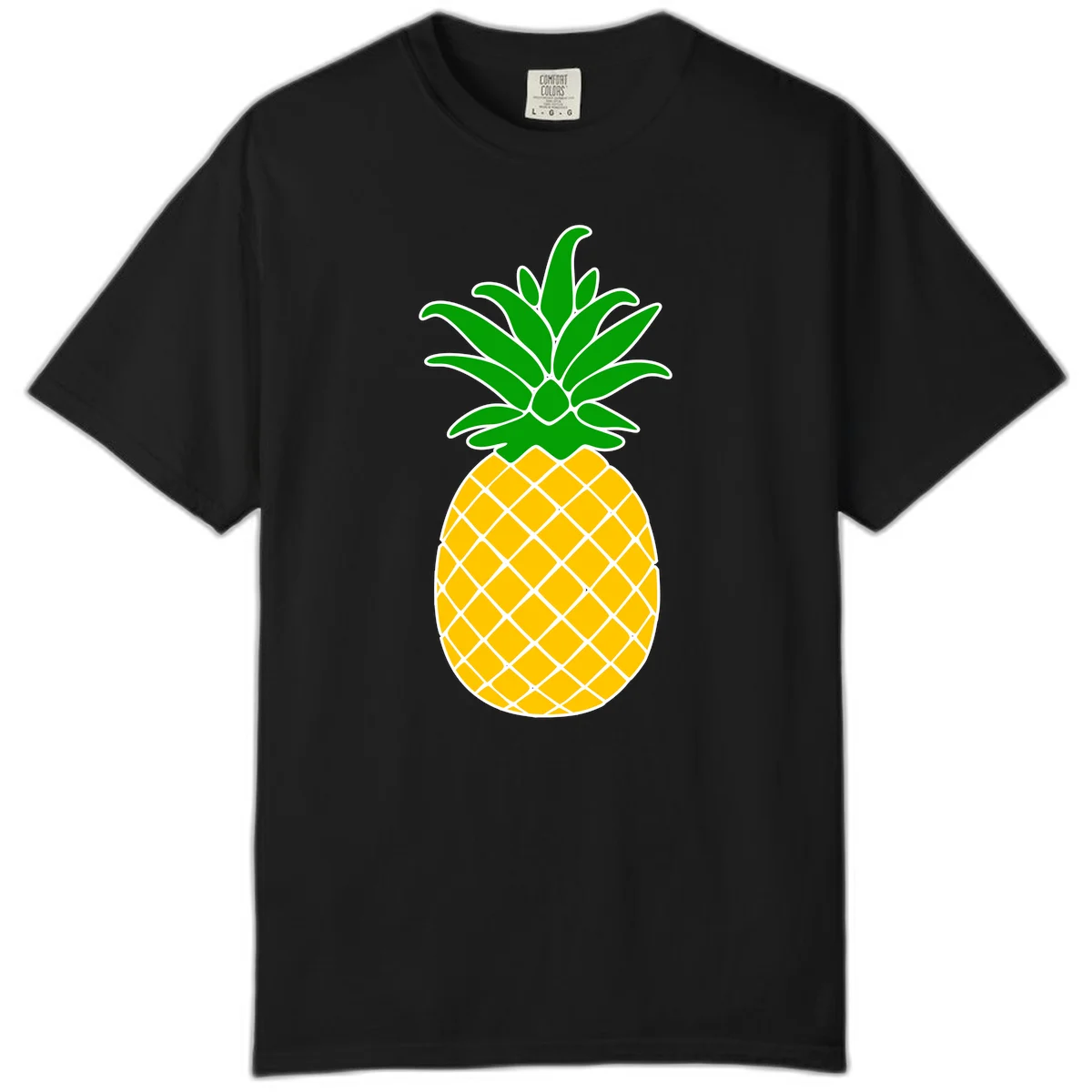Tropical Pineapple Crown Comfort Color T-Shirt in Black