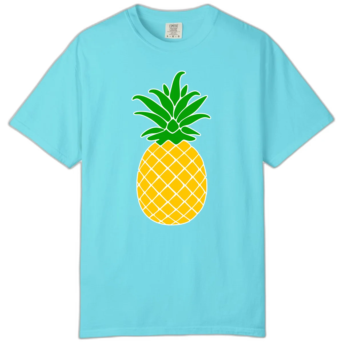 Tropical Pineapple Crown Comfort Color T-Shirt in Lagoon Blue