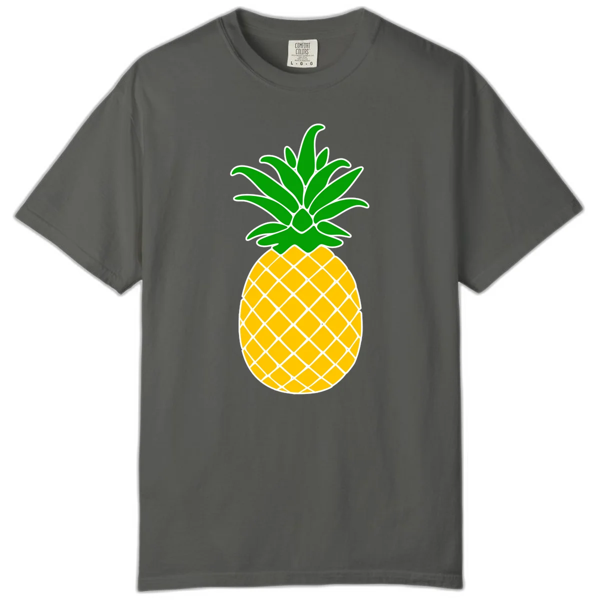 Tropical Pineapple Crown Comfort Color T-Shirt in Pepper