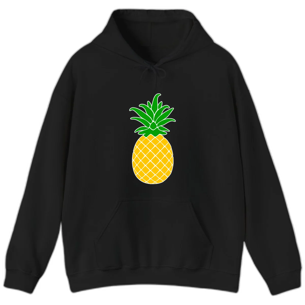 Tropical Pineapple Crown Hoodie in Black