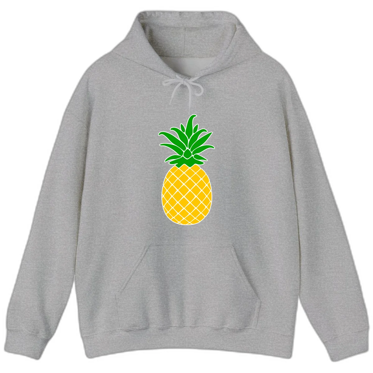 Tropical Pineapple Crown Hoodie in Sport Grey