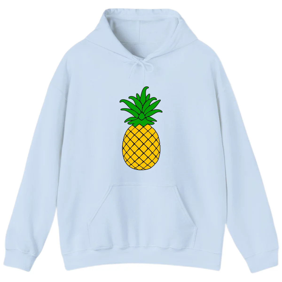 Tropical Pineapple Crown Hoodie in Light Blue