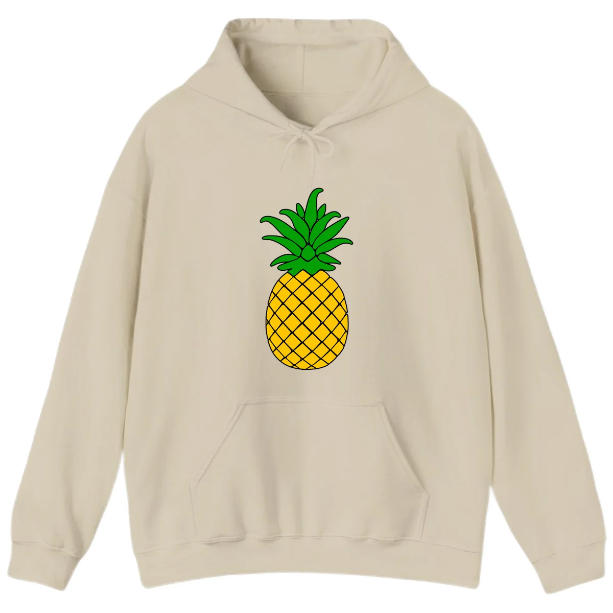 Tropical Pineapple Crown Hoodie in Sand