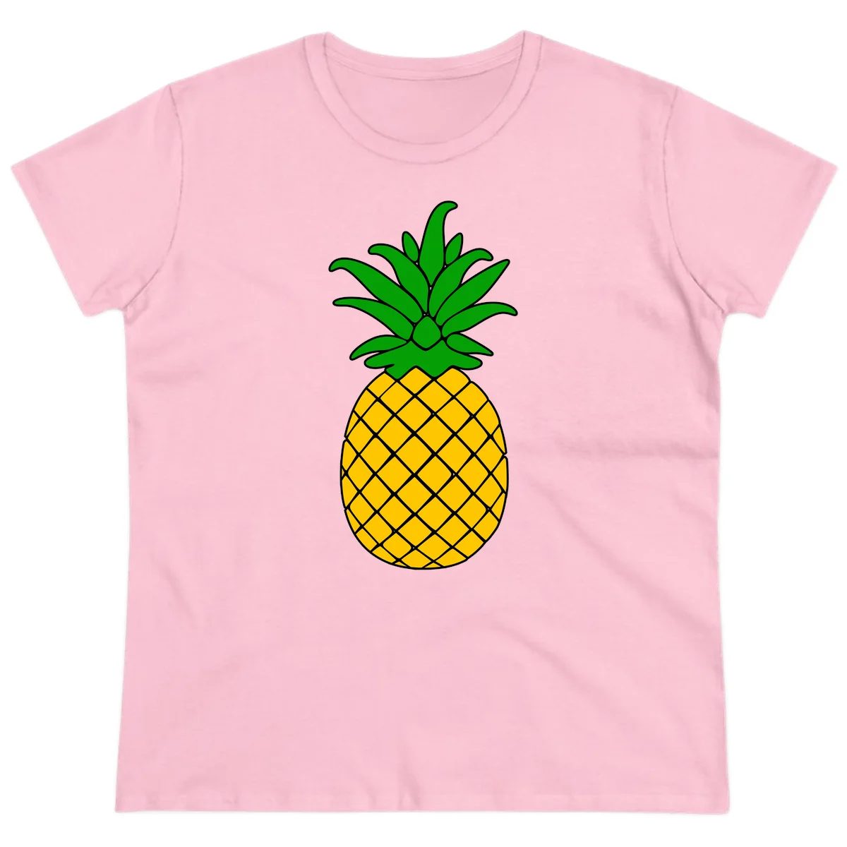 Tropical Pineapple Crown Ladies Tee in Light Pink