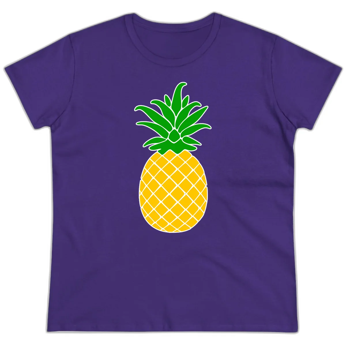 Tropical Pineapple Crown Ladies Tee in Purple