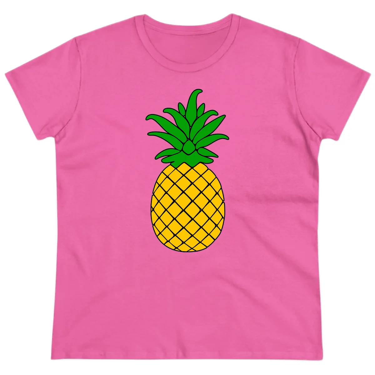 Tropical Pineapple Crown Ladies Tee in Azalea