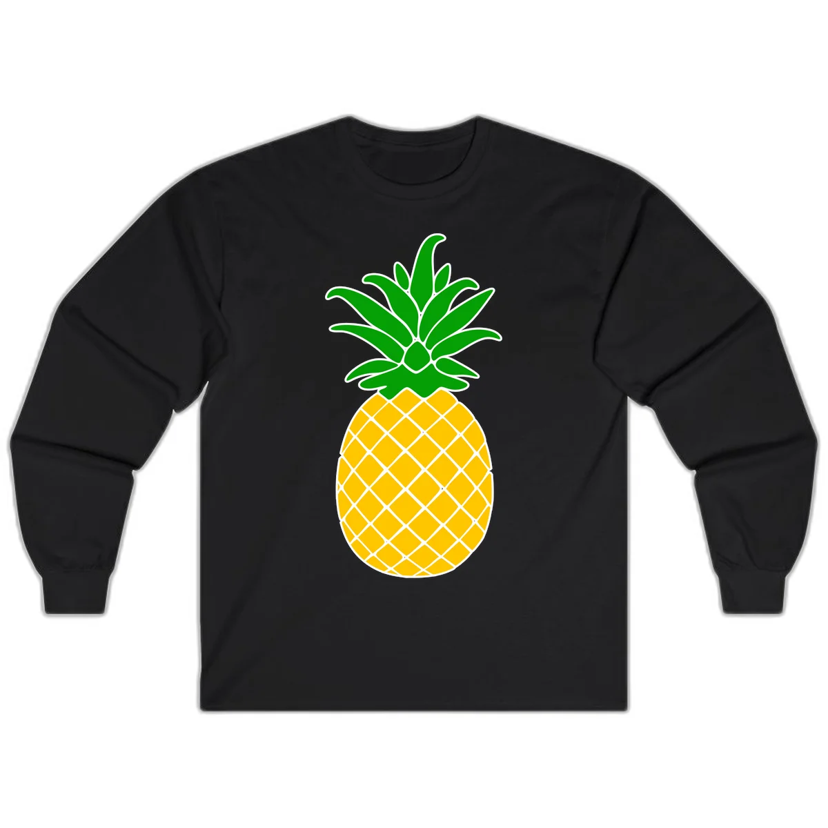 Tropical Pineapple Crown Long Sleeve in Black