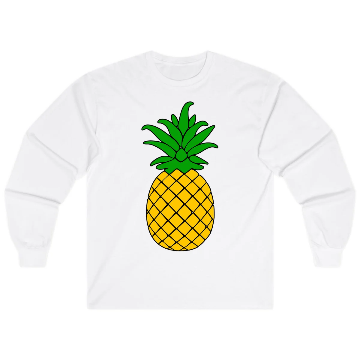 Tropical Pineapple Crown Long Sleeve in White