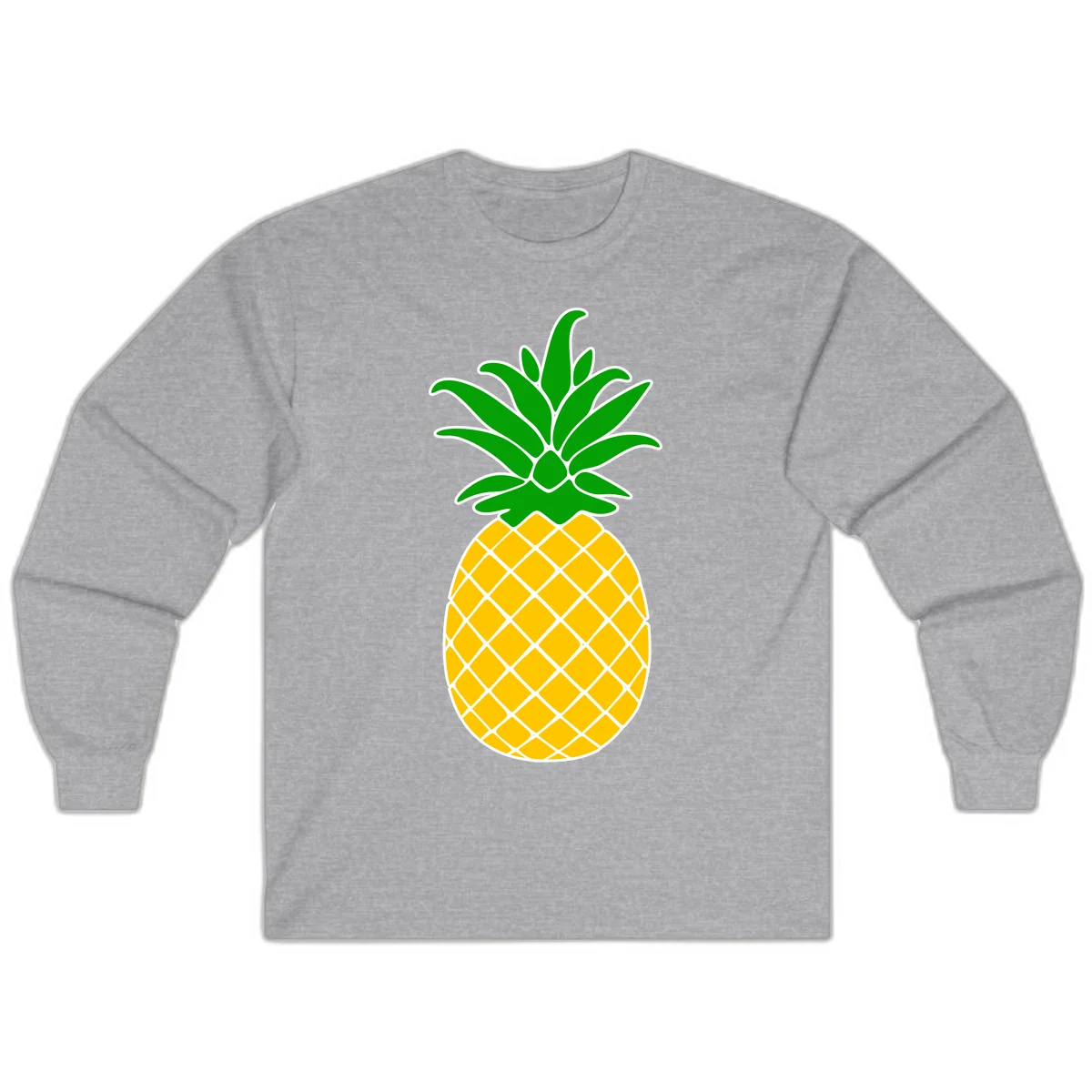 Tropical Pineapple Crown Long Sleeve in Sport Grey
