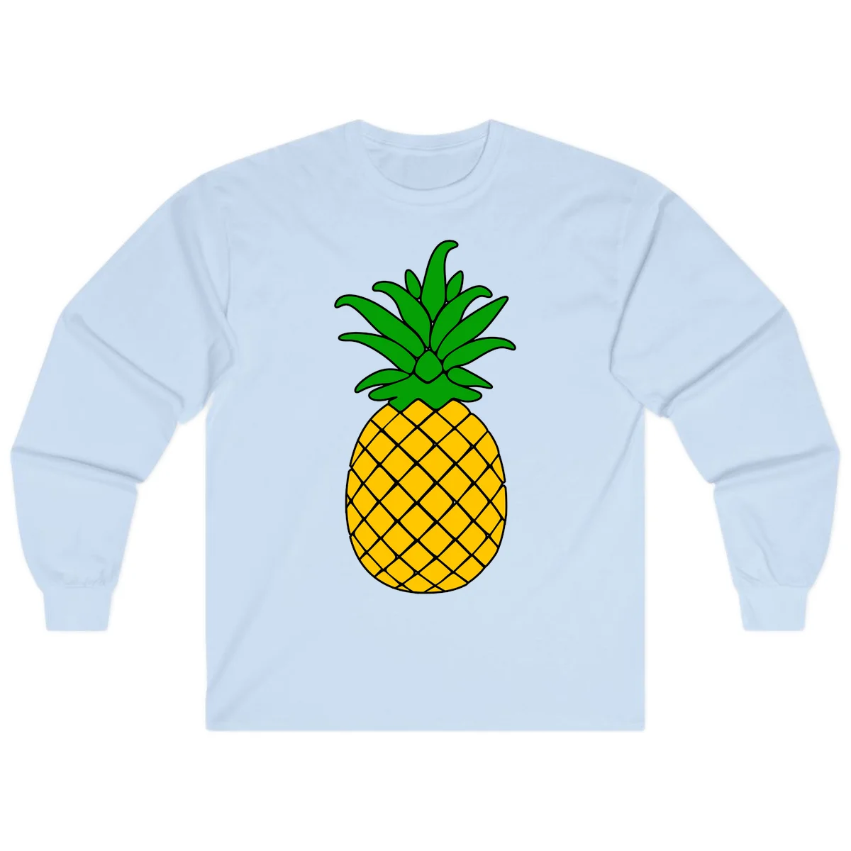 Tropical Pineapple Crown Long Sleeve in Light Blue