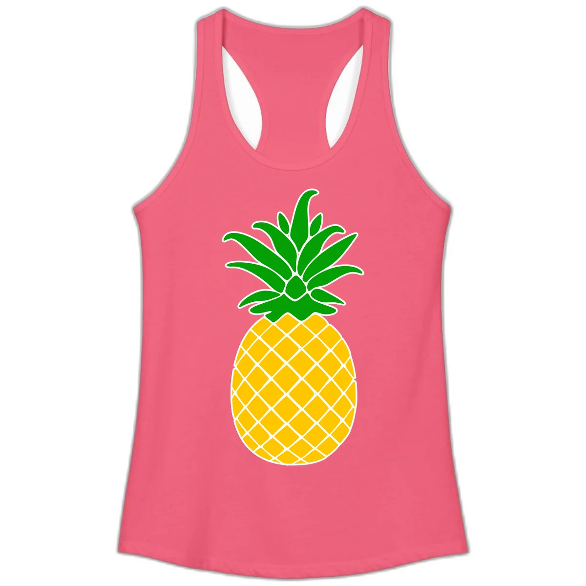 Tropical Pineapple Crown Ladies Tank in Hot Pink