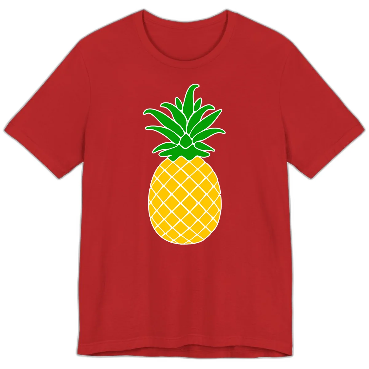 Tropical Pineapple Crown Premium T-Shirt in Red