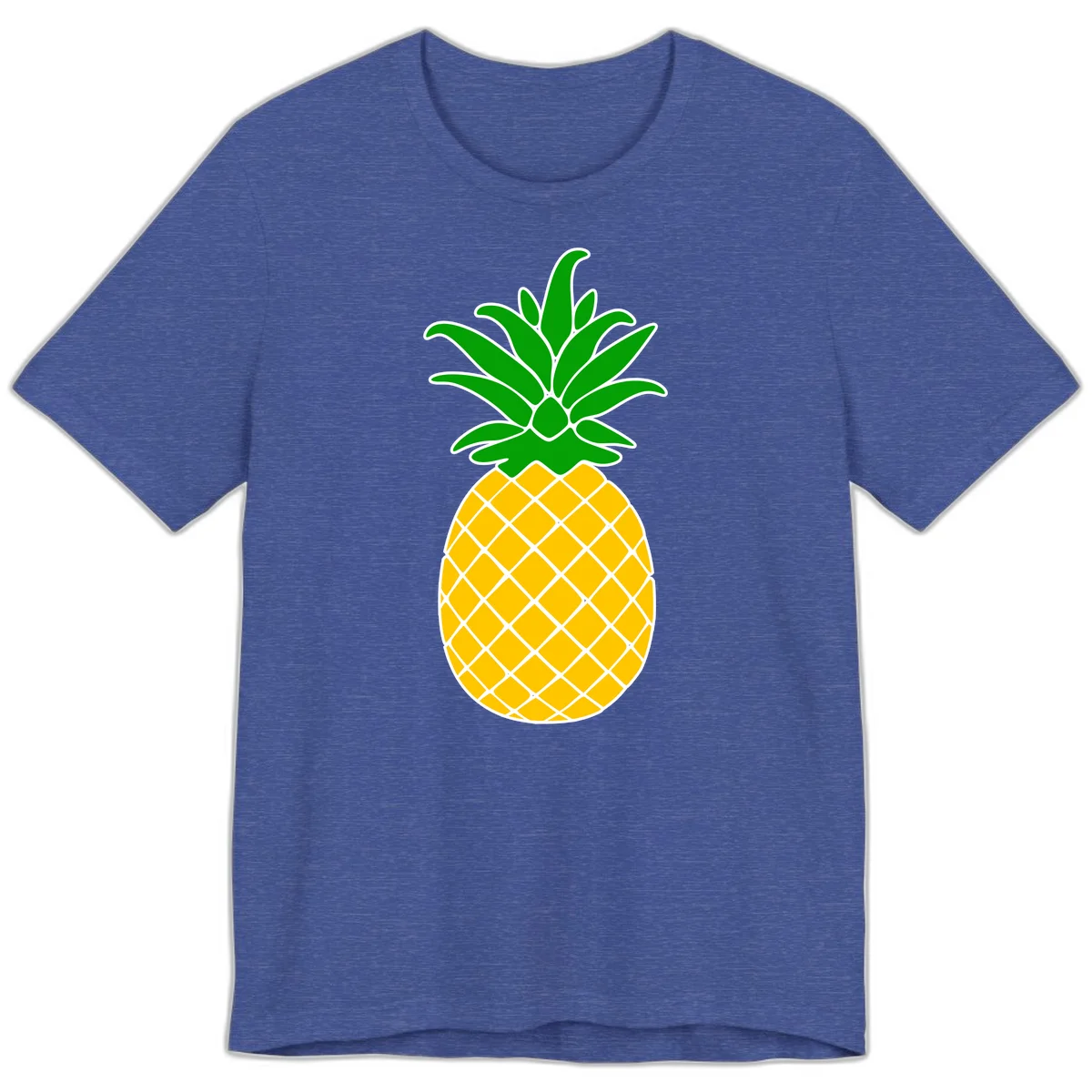 Tropical Pineapple Crown Premium T-Shirt in Heather True Royal
