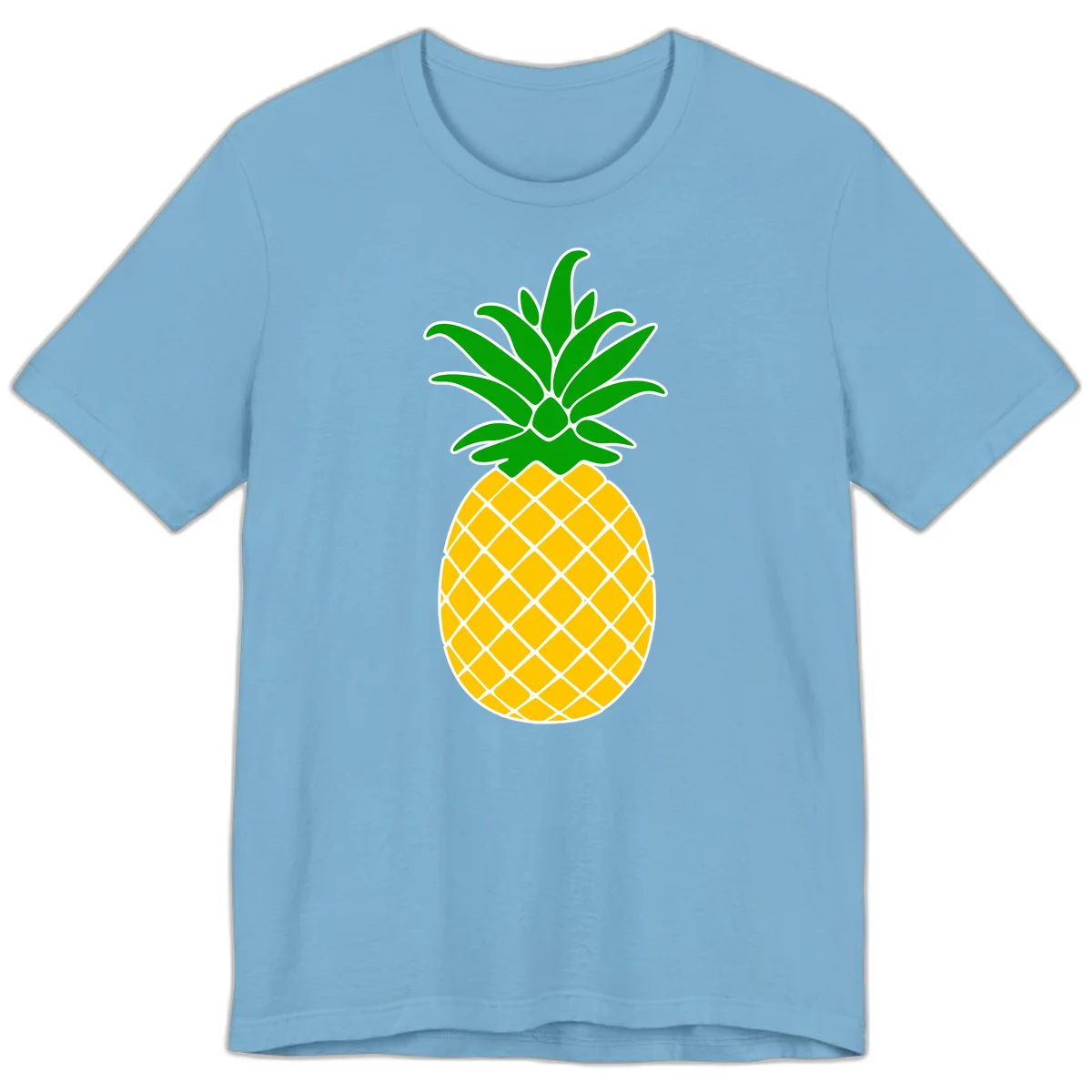 Tropical Pineapple Crown Premium T-Shirt in Ocean Blue