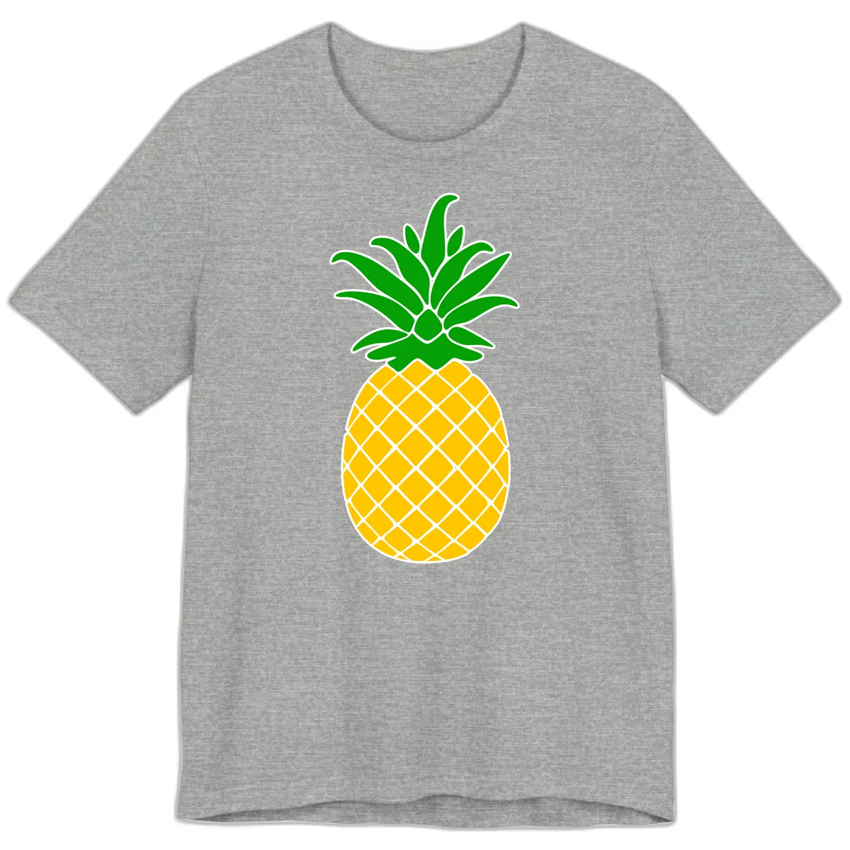 Tropical Pineapple Crown Premium T-Shirt in Athletic Heather