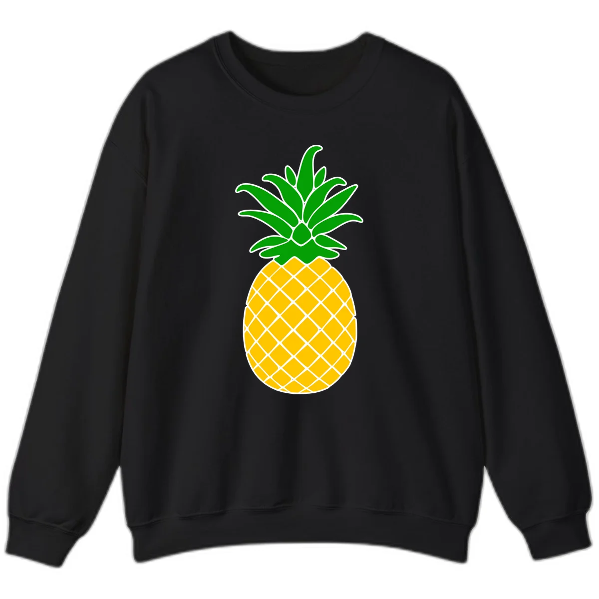 Tropical Pineapple Crown Sweatshirt in Black
